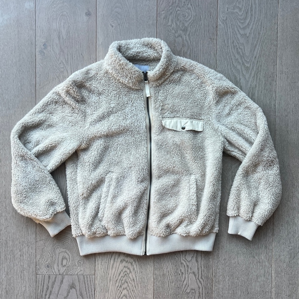 Rails Austin Sherpa Sweatshirt Jacket in Ivory Women’s Size XS